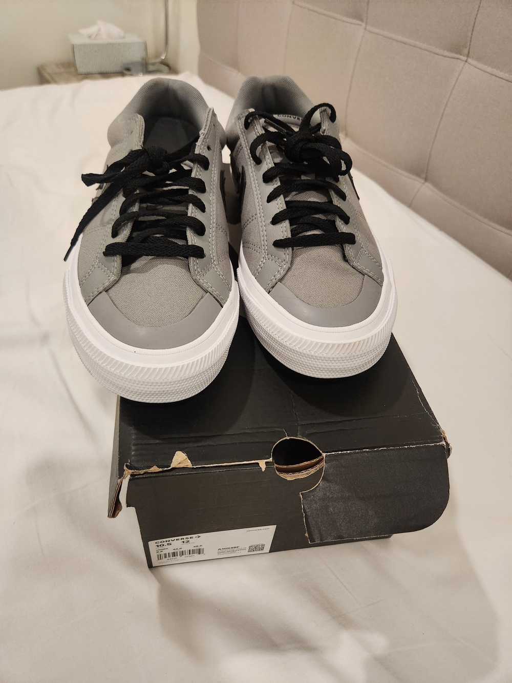 Converse Gray Low-Top Sneakers with Black Laces